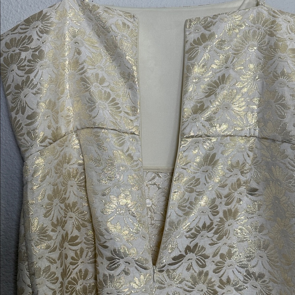 Altar'd State Ivory Gold Floral Romper Sleeveless Size XXL NWT Holiday Festival - Picture 7 of 16